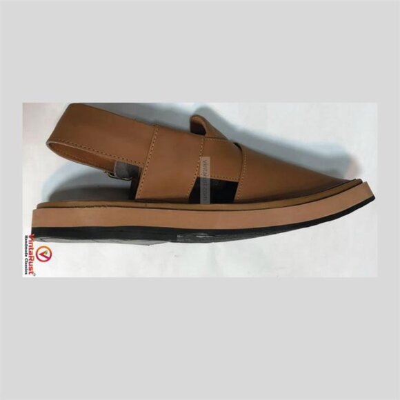 Handcrafted Leather Peshawari Chappal: Gents Kaptaan Sandal